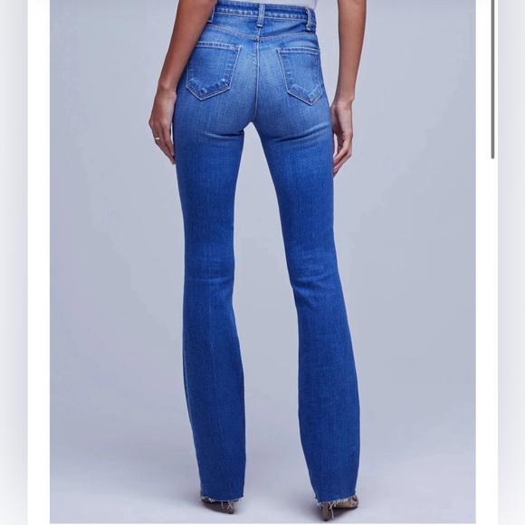 L'AGENCE Ruth High Rise Straight Gold Chain Jeans in Century - Picture 4 of 9